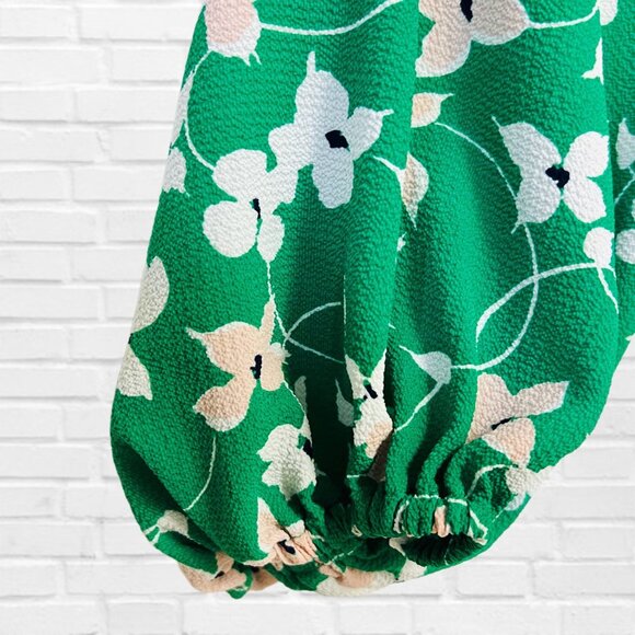 Eliza J Floral Shift Midi Dress Long Sleeve Fit & Flare Lined Pockets Size 12 - Picture 9 of 10